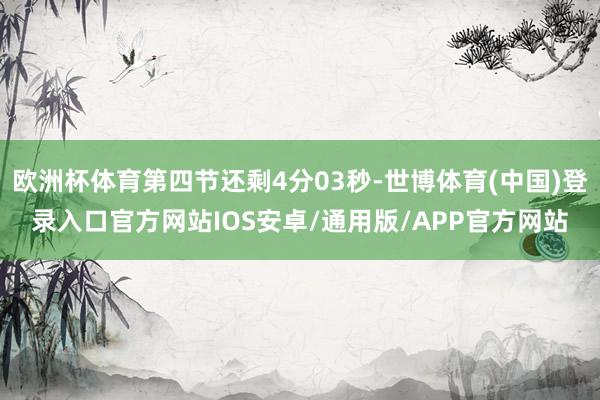 欧洲杯体育第四节还剩4分03秒-世博体育(中国)登录入口官方网站IOS安卓/通用版/APP官方网站