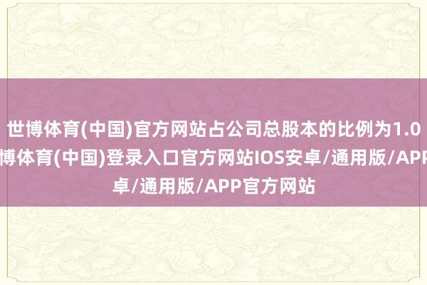 世博体育(中国)官方网站占公司总股本的比例为1.0296%-世博体育(中国)登录入口官方网站IOS安卓/通用版/APP官方网站