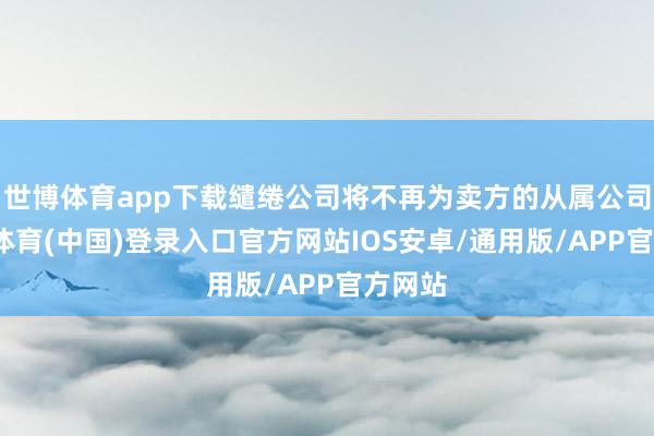 世博体育app下载缱绻公司将不再为卖方的从属公司-世博体育(中国)登录入口官方网站IOS安卓/通用版/APP官方网站