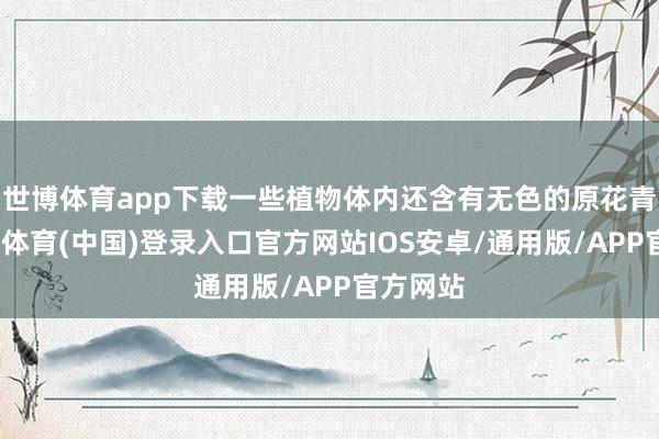 世博体育app下载一些植物体内还含有无色的原花青素-世博体育(中国)登录入口官方网站IOS安卓/通用版/APP官方网站