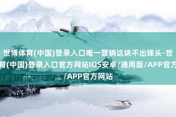世博体育(中国)登录入口唯一营销这块不出锋头-世博体育(中国)登录入口官方网站IOS安卓/通用版/APP官方网站