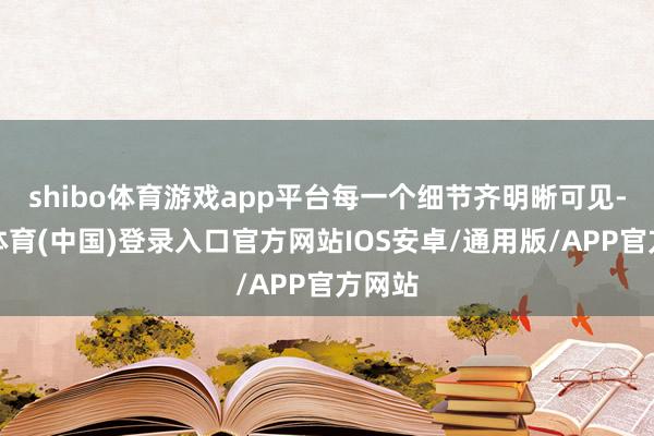 shibo体育游戏app平台每一个细节齐明晰可见-世博体育(中国)登录入口官方网站IOS安卓/通用版/APP官方网站