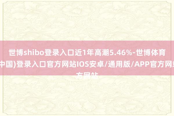 世博shibo登录入口近1年高潮5.46%-世博体育(中国)登录入口官方网站IOS安卓/通用版/APP官方网站