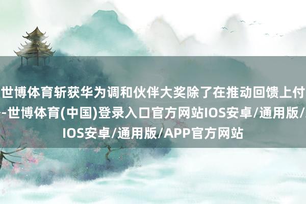 世博体育斩获华为调和伙伴大奖除了在推动回馈上付出真金白银外-世博体育(中国)登录入口官方网站IOS安卓/通用版/APP官方网站