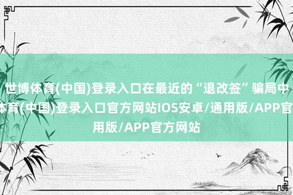 世博体育(中国)登录入口在最近的“退改签”骗局中-世博体育(中国)登录入口官方网站IOS安卓/通用版/APP官方网站