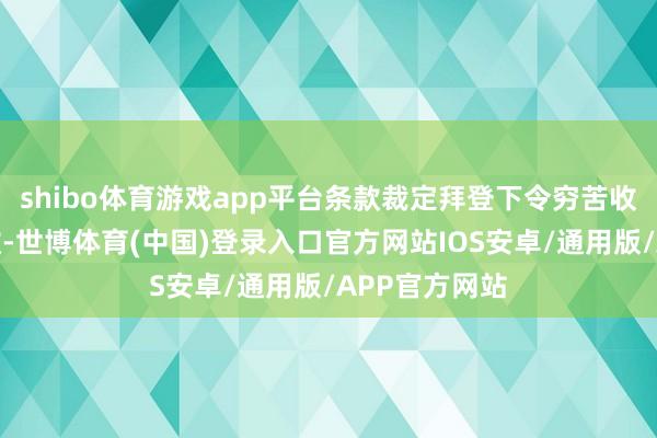 shibo体育游戏app平台条款裁定拜登下令穷苦收购的步调无效-世博体育(中国)登录入口官方网站IOS安卓/通用版/APP官方网站