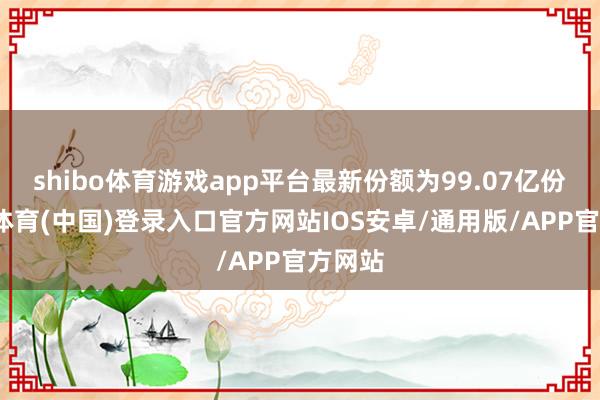 shibo体育游戏app平台最新份额为99.07亿份-世博体育(中国)登录入口官方网站IOS安卓/通用版/APP官方网站