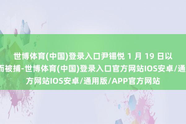 世博体育(中国)登录入口尹锡悦 1 月 19 日以涉嫌带头发动内乱而被捕-世博体育(中国)登录入口官方网站IOS安卓/通用版/APP官方网站